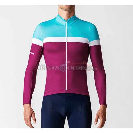 Abbigliamento Ciclismo La Passione Manica Lunga 2019 Blu Bianco Rosso